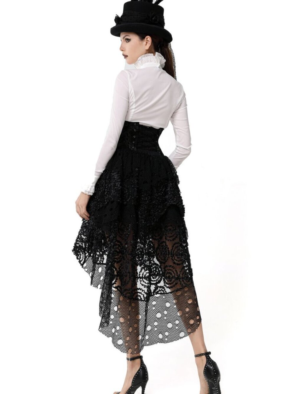Pentagram - Jupe long gothic jacquard skirt Size S Small - Picture 2 of 9